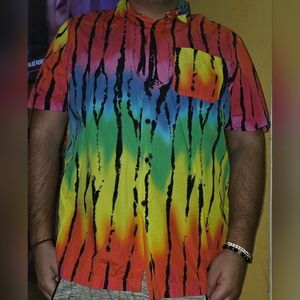 ASOS Vibrant Rainbow Stripe Men's Shirt